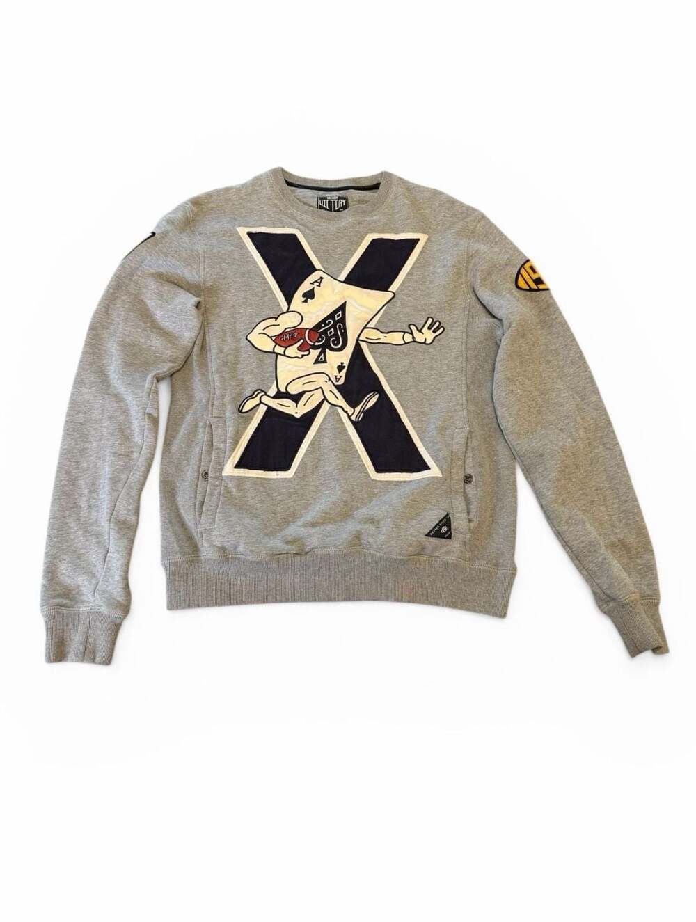 Vintage 10.Deep Victory Wildcards Ace Mascot Crewneck Sweatshirt Gray Small